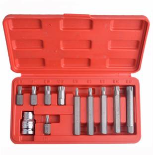 Digital Craft CR-V 11pcs 12 Point Spline Bit Set Screwdriver Bit Sets Screwdriver Bit Set