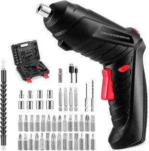 NUVIO Cordless Screwdriver Kit| 47 in 1 Electric Bits Set Rechargeable Screw Gun Combination Screwdriver Set