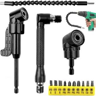 SERPLEX 14 Piece Flexible Drill Bit and Angle Attachment Set Offset Screwdriver Set
