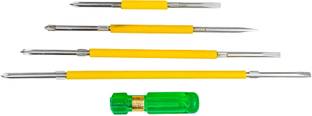 Globus 732 SCREW DRIVER TWO-WAY(6"/150mm)(8"/200mm)(10"/250mm)(12"/300mm)STAR+FLAT HEAD Combination Screwdriver Set