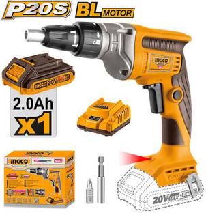 INGCO 20V & 1/4" & 4200RPM Lithium-Ion Cordless Drywall Screwdriver Standard Screwdriver