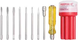 FREEMANS TK08 Magnetic Screw Driver Tool Kit (8pcs) for home/multipurpose use Combination Screwdriver Set