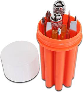 Venus hand tools Steel Screw Driver with Neon Bulb Tester Kit (Red) Combination Screwdriver Set