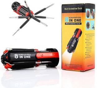 JGG Jain Gift Gallery Multi-screwdriver 8 in 1 Multi-function Screwdriver Kit, Long Handle Screwdriver