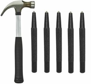 SKENTERPRISES Centre Punch Paring Chisel (10 mm Blade) & Stainless steel Curved Claw Hammer Standard Screwdriver