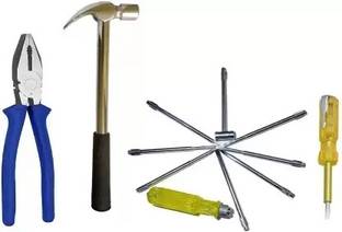 Exotic Arcade Combo of Steel Claw Hammer, 8" Plier, Tester and 9 Pcs Screwdriver Kit || Standard Screwdriver Set