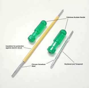 TOM 2-in-1, Chrome Vanadium Hardened Steel (250mm + 100mm) Venus Standard Screwdriver Set