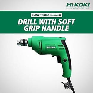 HI KOKI Corded Drill With Soft Grip Handle, 450 Watts Powerful Motor, 10Mm Drill Chuck Impact Screwdriver