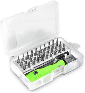 GLAMAXY 32 in 1 Mini Screwdriver Bits Set with Magnetic Flexible Extension Rod Standard Screwdriver Set