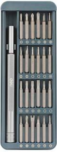 Deli 25 Pcs Screwdriver Set with S2+Cr-V Magnetic Bits Aluminum Alloy Cap Precision Screwdriver Set