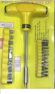 Xydrozen T Shape Screwdriver Set Batch Head Ratchet Pawl Socket Spanner Combination Screwdriver Set