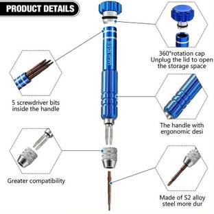 AKT LiuLon SD-515 5 in 1 screwdriver for mobile tab camera and watch repair Combination Screwdriver Set