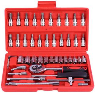 OSSOBERRY 46 piece set of auto repair tools on-board household repair kit wrench socket Combination Screwdriver Set