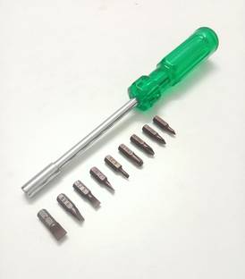 TOM Bit Driver Set with 9 Hardened and Tempered Bits Taparia Combination Screwdriver Set