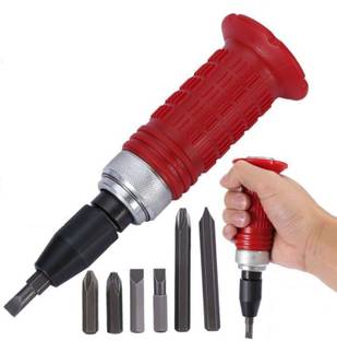 DUMDAAR 7Pcs Impact Screwdriver Set Multi-Purpose Portable Screw Driver Chisel Bits Impact Screwdriver Set