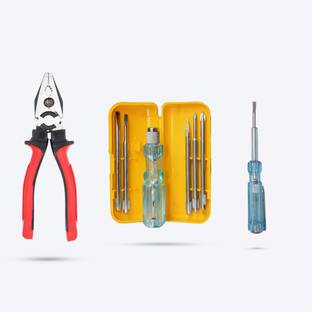 Hillgrove HGCM401M1 5in1 Screw driver with 8"inch Combinational Plier and Line Tester Combination Screwdriver Set