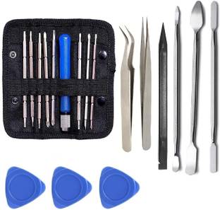 WOWSOME Magnetic Multi Function Mobile Repairing Tools Kit With 3 Steel Openers 2 Tweezers for Mobiles, Laptop and Other Electronics Devices Precision Screwdriver Set
