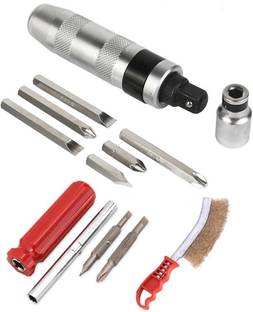 Digital Craft Combo 3 Item Impact Screwdriver CRV Portable with Hand Brush & 4in1 Screw Driver Impact Screwdriver Set