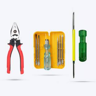 Hillgrove HGCM403M1 5in1 Screw driver Set with 8"inch Plier and 2in1 Phillip Screwdriver Combination Screwdriver Set