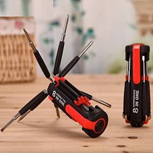 BEAUTYKINGDOM 8 in 1 Multi Function Screwdriver Tool Kit and 6 LED Light Combination Screwdriver Set