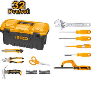 INGCO 32 Pcs Hand Tools Set, General Household Tool Set Combination Screwdriver Set