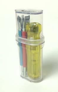 TOM 6 Multicolor Insulated Screw Driver Bit Set with Poker and Inbuilt Tester Standard Screwdriver Set