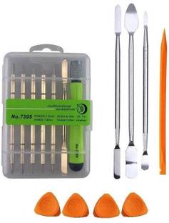 wroughton 12 IN 1 Screwdriver Mobile repairing Tools Set for iPhone Android Mobile, Laptop, PC and MacBook Devices With 1 Orange Stick Spudger, 4 Mobile Openers and Set of 3 Pcs Steel Openers for Mobile and Gadgets dissembling Tools Precision Screwdriver Set