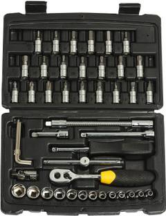 maxxlite 1/4'' Square Drive Metric Socket Set with Double Ratchet Screwdriver Set