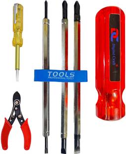 Digital Craft 3-in-1 Set: 6-in-1 Screwdriver, Wire Stripper & Electrical Line Tester Combination Screwdriver Set
