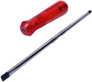 B K Jagan and Co 2 in 1 Screwdriver-8 INCH Red Handle (Pack of 1) (Pechkas) Long Handle Screwdriver