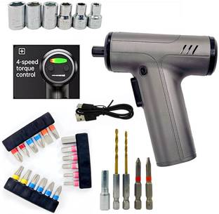 Infizent Rechargeable Cordless Screwdriver Set with 30 Bits & Type-c Charging Cable Standard Screwdriver Set
