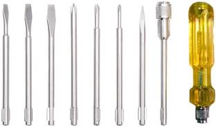 TATA AGRICO SDK002 | Rustproof Nickel Chrome Plating | Set of 8 Blades | Combination Screwdriver Set