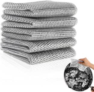 SE IMAGINE Multipurpose Wire Dishwashing Rags for Wet and Dry Stainless Steel Scrubber Stainless Steel Scrub