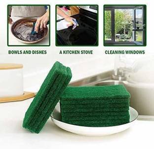 Priyansh Utensil Scrubber Green Pad Big ( Size 10 cm × 15 cm ), 10 Piece Scrub Pad