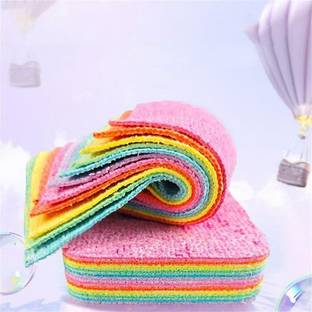 NemiCreation9 Microfiber Zero Scratch 12-Layer Rainbow Scrub Sponge Scrub Sponge