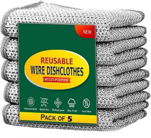 ShayRad Wire Dishwashing Scrub Rags for Wet and Dry Kitchen Cleaning Scrubber Stainless Steel Scrub