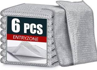 ENTRYZONE Double Layer Non-Scratch Wire Dishwashing Rags Scrub Pad