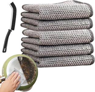 MAAUVTOR Multifunctional Non-Scratch Wire Dishcloth Dishwashing Rags Dish Towel Wet & Dry Stainless Steel Scrub