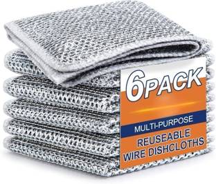 SK RAYAN Non-Scratch Wire Dishcloth & kitchen, Easy Rinsing,Reusable,Sinks Wet and Dry Iron Cleaning Cloth