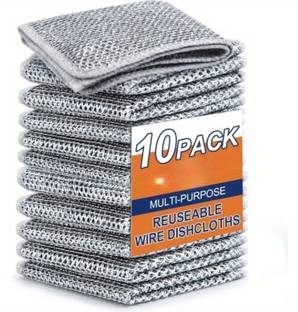 SHOPPERHOLIC Multipurpose Wire Dishwashing Rags Scrub Pad, Stainless Steel Scrub