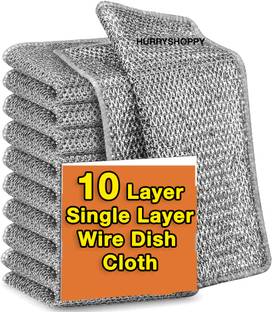 HurryShoppy Single Layer Scrubber for Kitchen Steel Scrub Pad Utensil Wire Dish Wash Scrub Pad