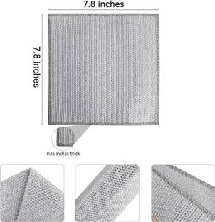 RadhaTex Pack of 6 Double-Sided Non-Scratch Dish Wash Mesh Wire Cloth for Kitchenx6.102 Dishwash Bar