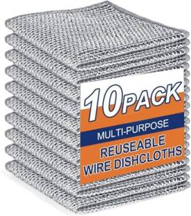 Hutsy Wire Dish Cloth Cleaning Cloth Scrubber for Utensils,Non Scratch Dish Wash Cloth Scrub Pad