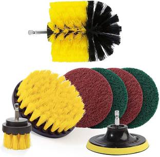 NIRMATSARAY 8pcs Power Drill Scrubber Brush Set, Drill Brush Set, Scrubber Brush Scrub Pad Scrub Pad