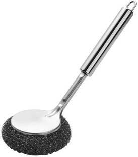 justone choice Steel Scrubber Bartan Juna with Long Handle Scrub sponge Scrub Sponge Scrub Sponge