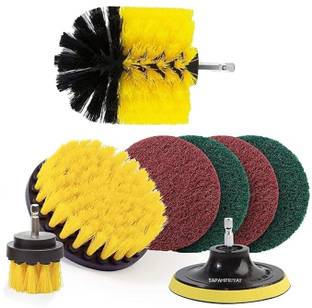 TAPAHPRIYAY 8Pcs Power Scrub Pads Drill Attachment Set, Scrubber Cleaning for Bathroom Scrub Pad