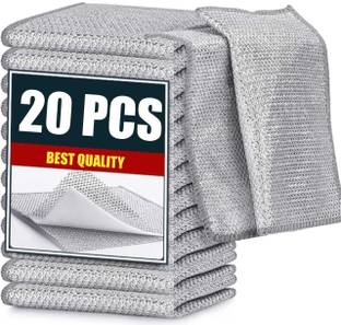 ZEKISTA Non-Scratch Wire Dish Cloths for Dishes, Sinks, Counters - Steel Scrubber Rag Stainless Steel Scrub