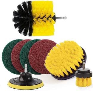 NIRMATSARAY 8Pcs Power Drill Scrubber Brush Set Floor, Tub, Shower, Grout Scrub Pad