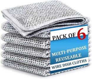 JASS PACK - 6, DISH CLOTH WIRE, SCRUBBER PAD. RESUBLE WIRE DISH CLTH Stainless Steel Scrub, Scrub Pad, Sponge Wipe