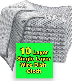 HurryShoppy Scrubber for Kitchen Utensil Cleaning Wire Dish Wash Cloth Rag Single Layer Scrub Pad